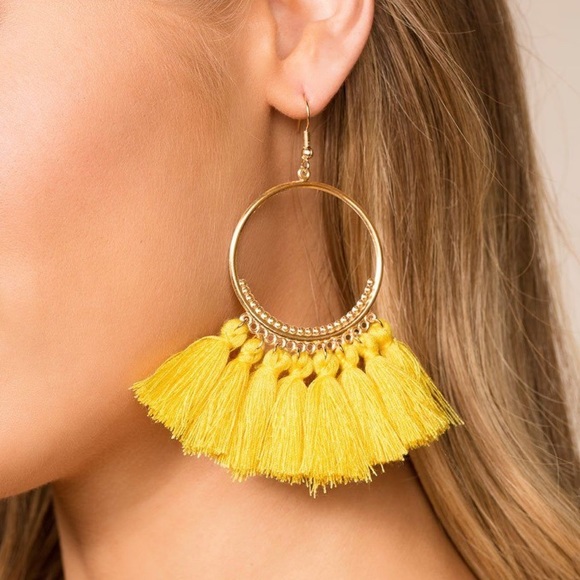 editor pick Jewelry - EDITOR PICK! Tassel Fringe Hoop Earrings